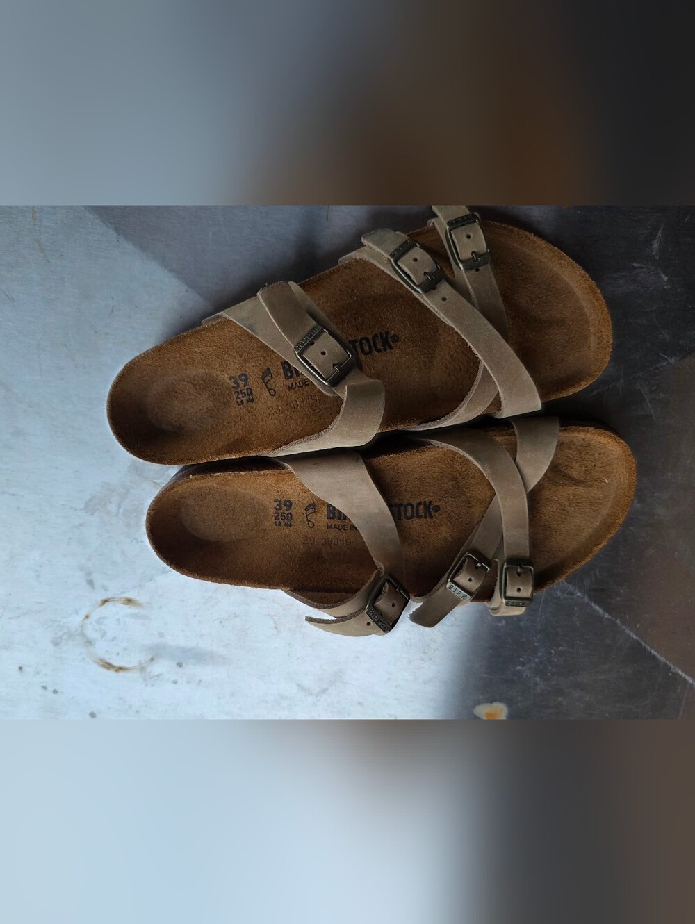 Birkenstock Taupe Brown Double Strap Sandals
